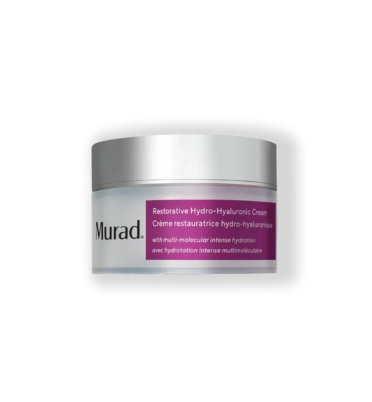 Murad Sale. Murad Restorative Hydro-Hyauronic Cream suitable for combination, dry, oily, reactive and sensitive or flaky skin. Murad Restorative Hydro-Hyauronic Cream contains Hyaluronic Acid , Shea Butter and Coconut Extract