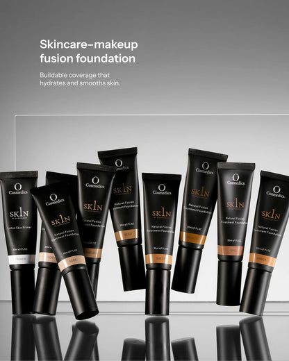 O Cosmedics 1SKIN Natural Fusion Treatment Foundation Ivory within the eight-shade collection offering buildable coverage and a natural velvety finish.