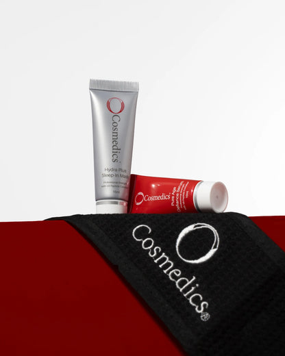 O Cosmedics Age Defy & Hydrate Bon-Bon featuring peptide serum and overnight hydrating face mask with reusable skincare headband.