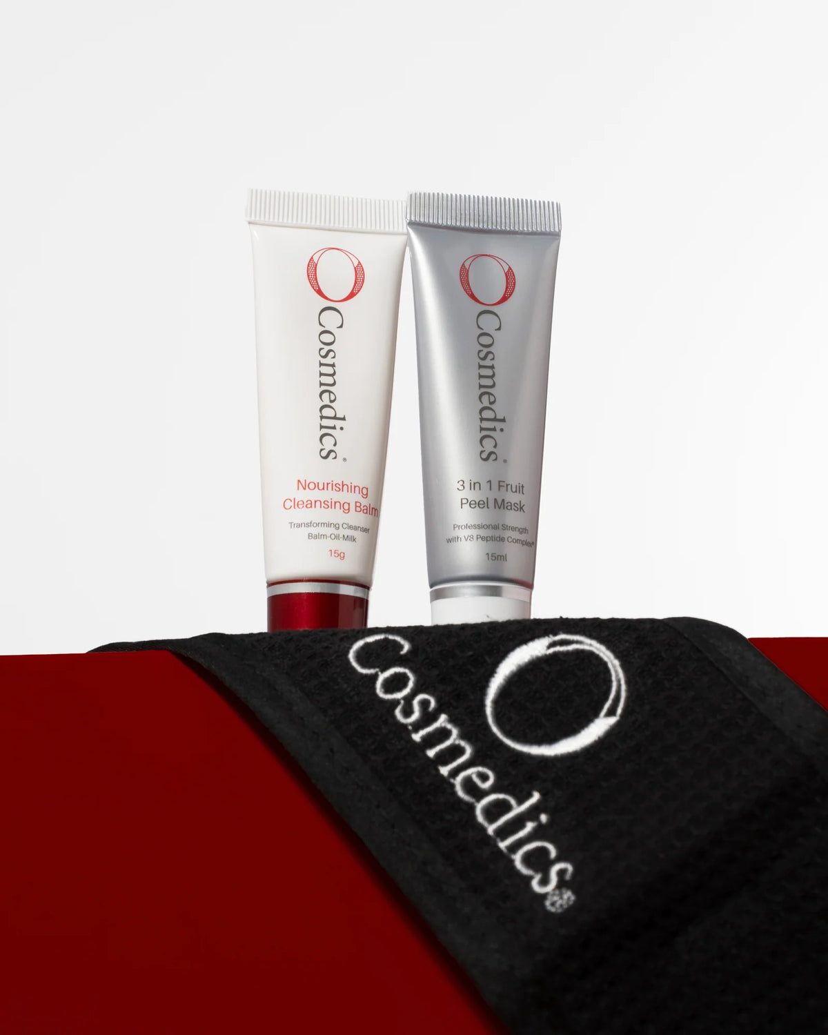 O Cosmedics Cleanse & Peel Bon-Bon featuring O Cosmedics Nourishing Cleansing Balm and O Cosmedics 3 In 1 Fruit Peel Mask for smoother, softer and more radiant-looking skin.