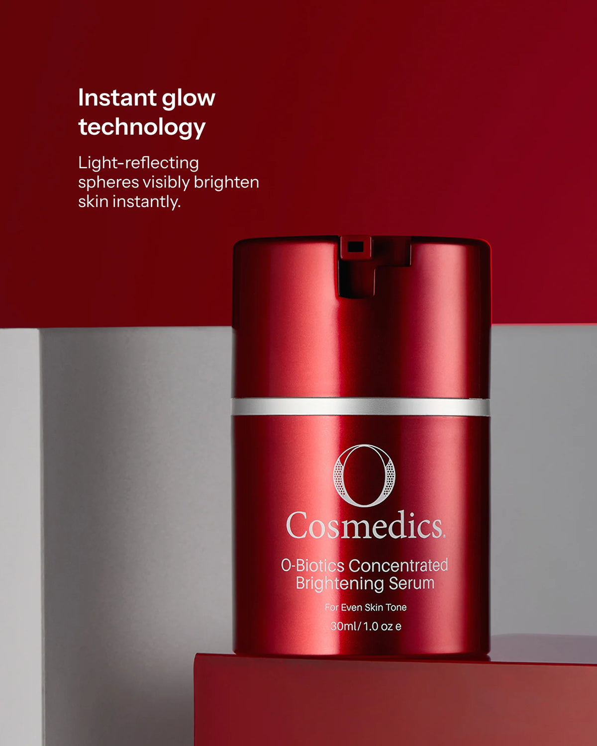 O Cosmedics Concentrated Brightening Serum with Flashwhite Unispheres for instant luminosity and progressive pigment correction.