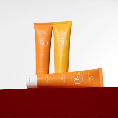 Your choice of SPF with O Cosmedics Mineral Pro SPF 50 Untinted, O Cosmedics Mineral Pro SPF 50 Tinted and O Cosmedics Mineral Pro SPF 30 Tinted for personalised broad-spectrum sun protection.