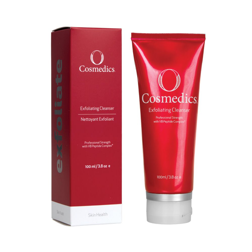 O Cosmedics Exfoliating Cleanser for polished radiance, smoother skin texture and refined-looking pores.