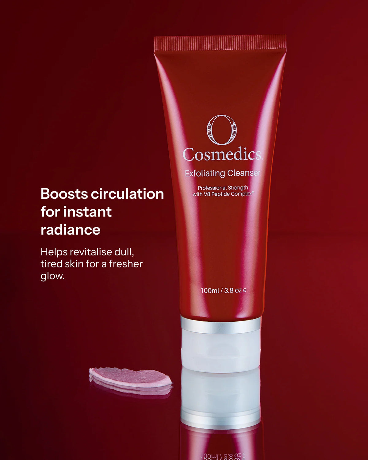 O Cosmedics Exfoliating Cleanser invigorating facial exfoliator for dull, tired skin and an instantly smoother, radiant finish.