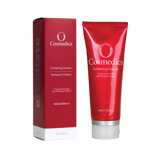 O Cosmedics Exfoliating Cleanser 100ml physical face exfoliator for dull, congested skin and rough uneven texture.