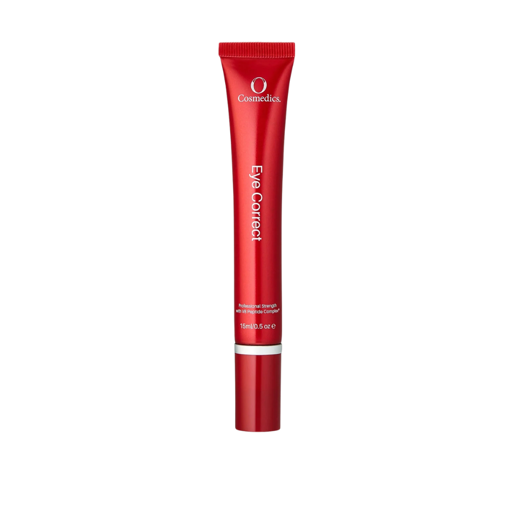 O Cosmedics Eye Correct brightening eye cream with peptides and hyaluronic acid for dark circles, puffiness and fine lines.