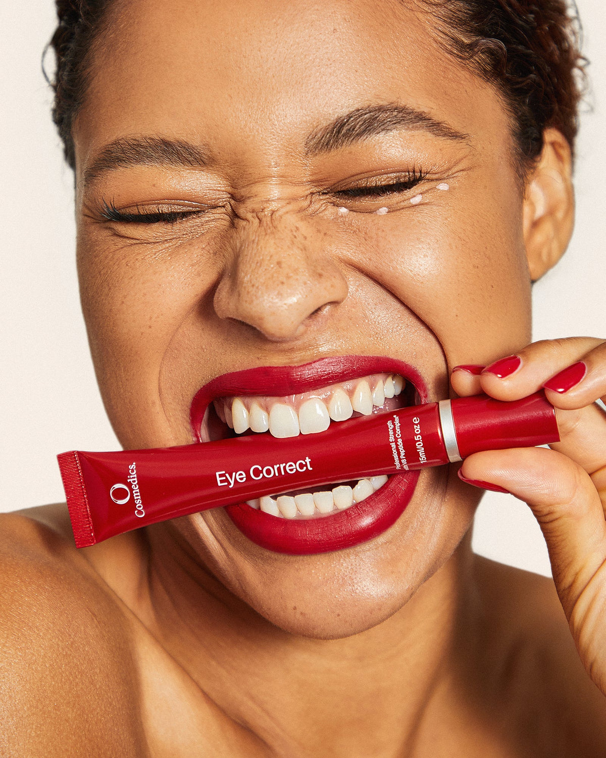 O Cosmedics Eye Correct for visibly brighter, smoother under-eyes with targeted de-puffing and line-softening benefits.