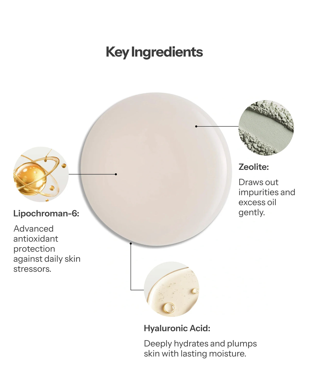 O Cosmedics Gentle Antioxidant Cleanser with Lipochroman-6, Zeolite and Hyaluronic Acid for antioxidant defence, purification and hydration.