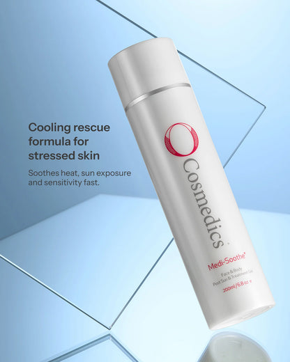 O Cosmedics Medi-Soothe 200ml cooling rescue gel for stressed, sensitised and sun-exposed skin.