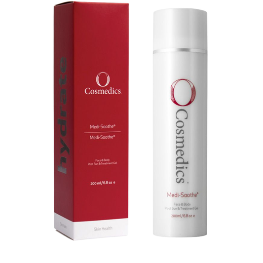 O Cosmedics Medi-Soothe 200ml cooling face and body gel for irritated, sensitised and post-treatment skin.