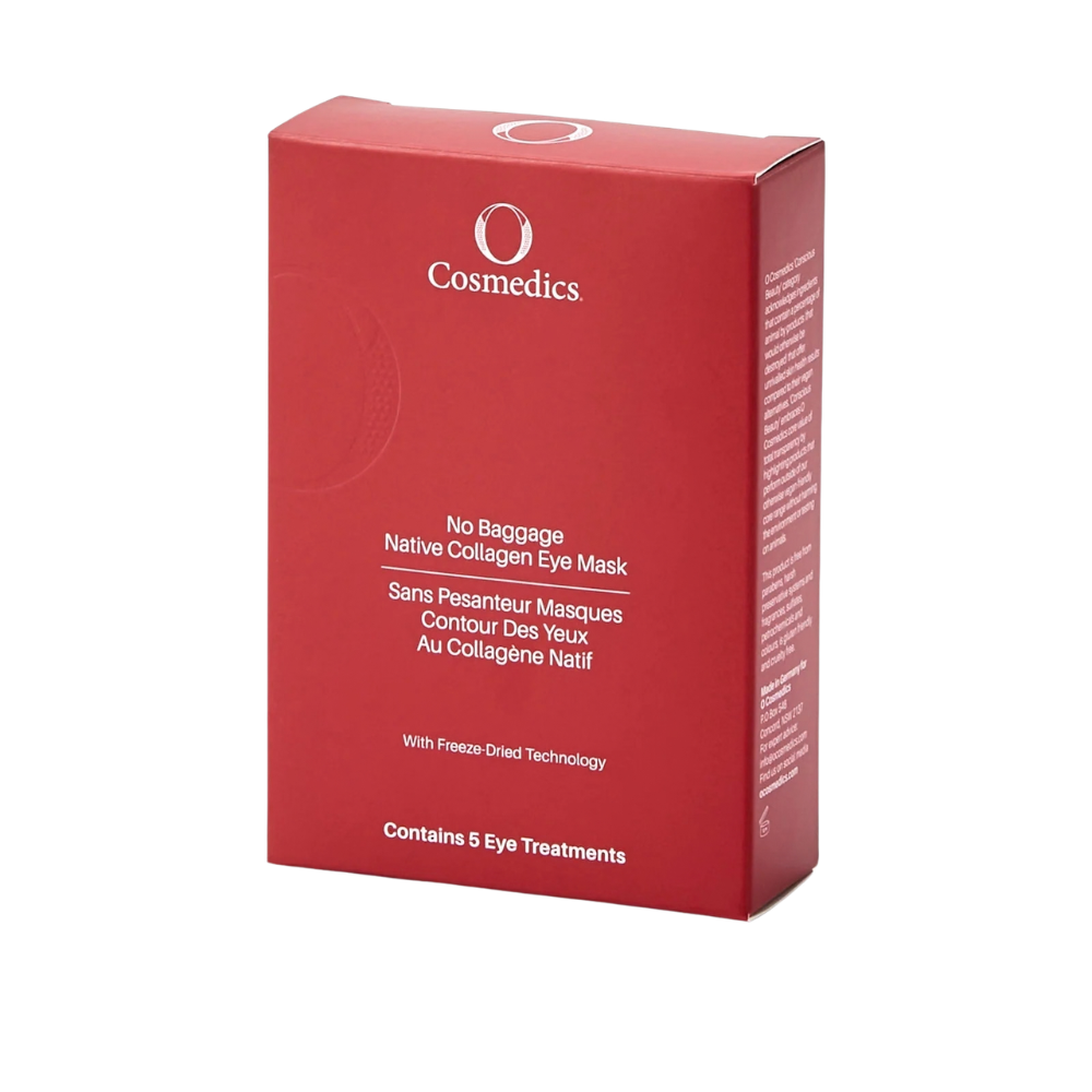O Cosmedics No Baggage Native Collagen Eye Masks 5 pack for under-eye hydration, fine lines and visible plumping.