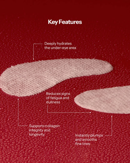 O Cosmedics No Baggage Native Collagen Eye Masks for deep hydration, fine lines, fatigue and collagen support.