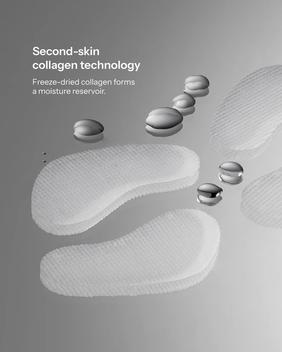 O Cosmedics No Baggage Native Collagen Eye Masks with freeze-dried second-skin collagen technology for intensive hydration.