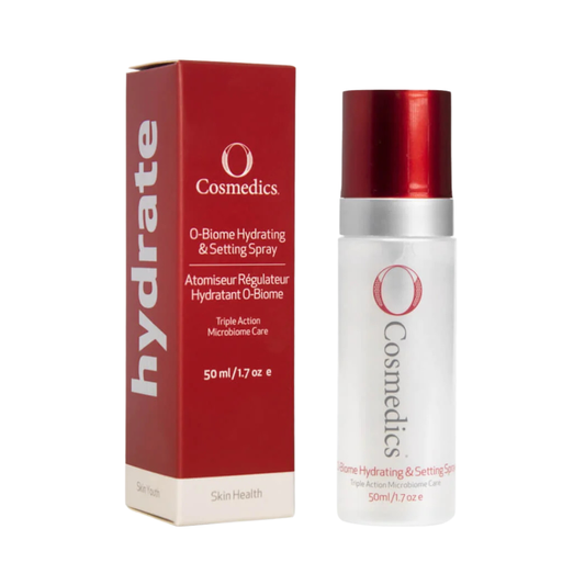 O Cosmedics O-Biome Hydrating Spray 50ml postbiotic facial mist for hydration, microbiome balance and skin resilience.