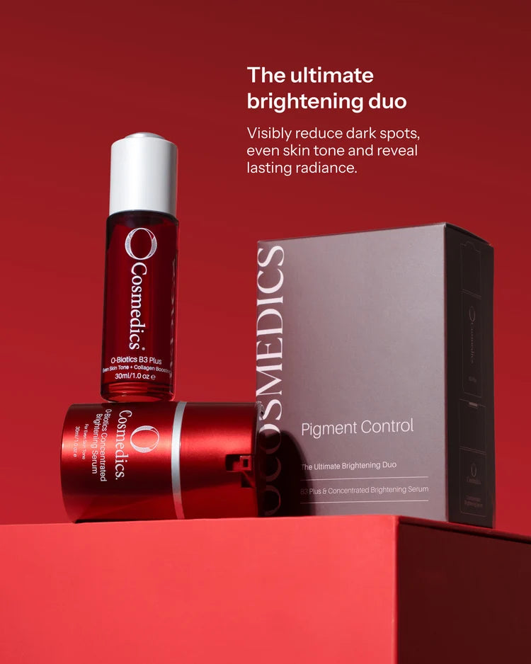 O Cosmedics Pigment Control Duo featuring 12% Niacinamide, Vitamin C and advanced brightening actives to visibly reduce pigmentation and restore skin radiance.