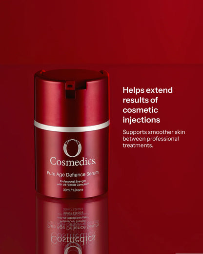 O Cosmedics Pure Age Defiance Serum 30ml SNAP-8 peptide serum supporting smoother-looking expression lines between treatments.