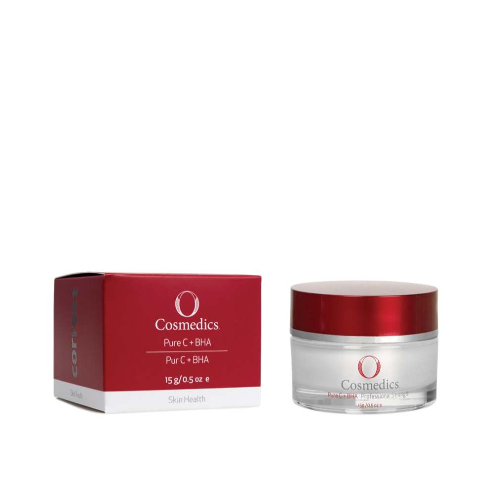 O Cosmedics Pure C + BHA 15g Vitamin C powder with L-Ascorbic Acid and Salicylic Acid for pigmentation and congestion.