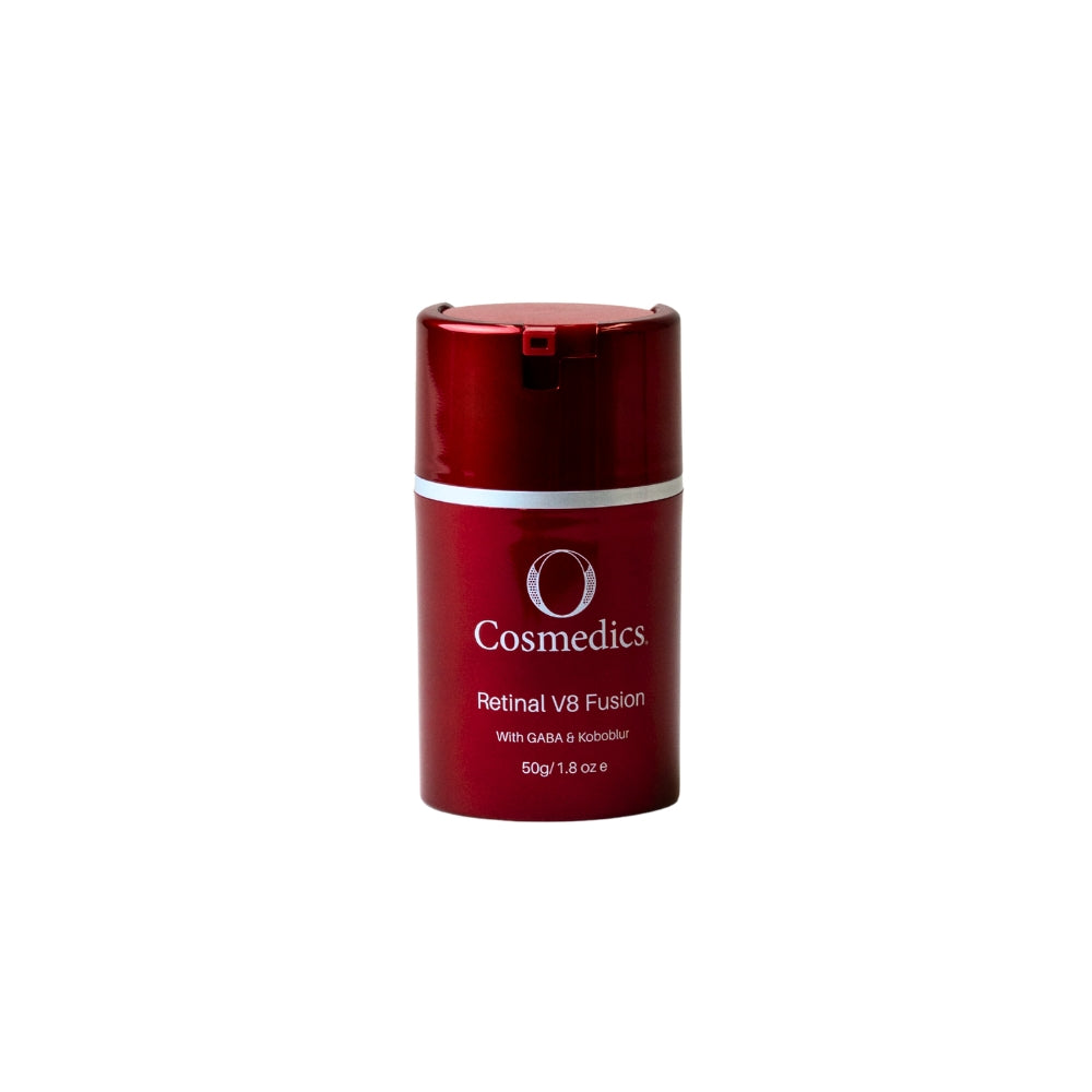 O Cosmedics Retinal V8 Fusion retinaldehyde serum for anti ageing, skin renewal, firmness and improved texture.