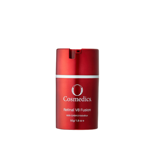 O Cosmedics Retinal V8 Fusion 0.15% Retinaldehyde Vitamin A serum for fine lines, uneven texture, tone and firmness.