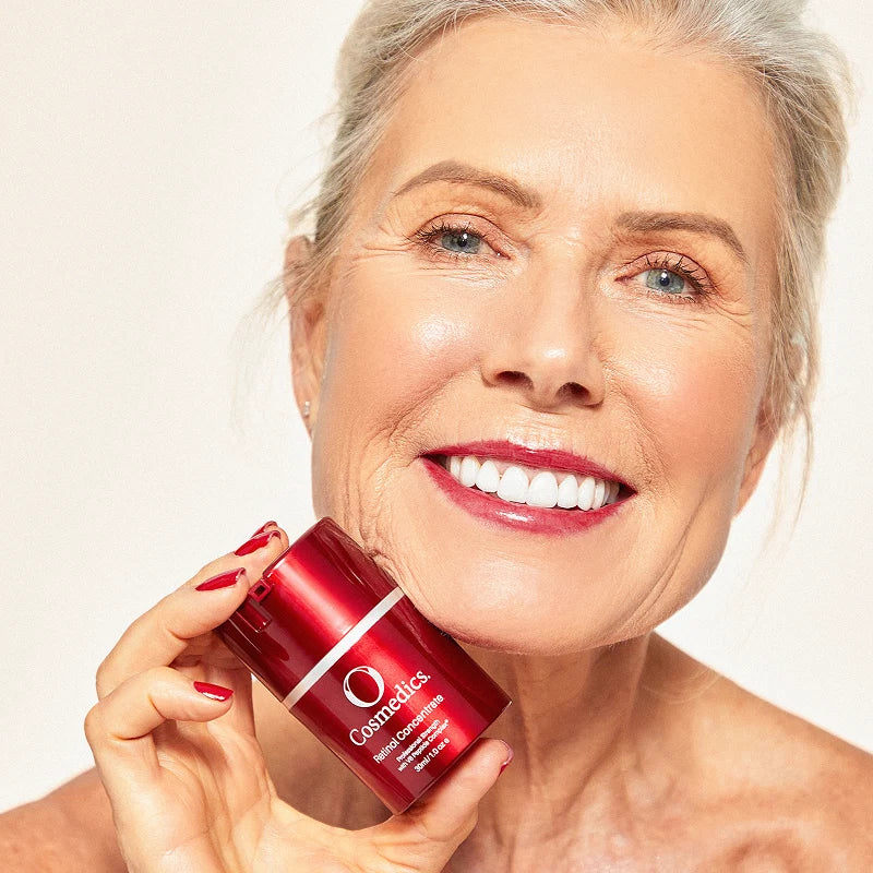 O Cosmedics Retinol Concentrate 1% professional-strength Vitamin A serum for mature, sun-damaged and unevenly textured skin.