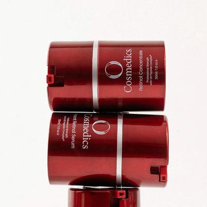O Cosmedics Retinol Concentrate 1% and Potent Retinol Serum 0.5% for progressive O Cosmedics Retinol skin correction.