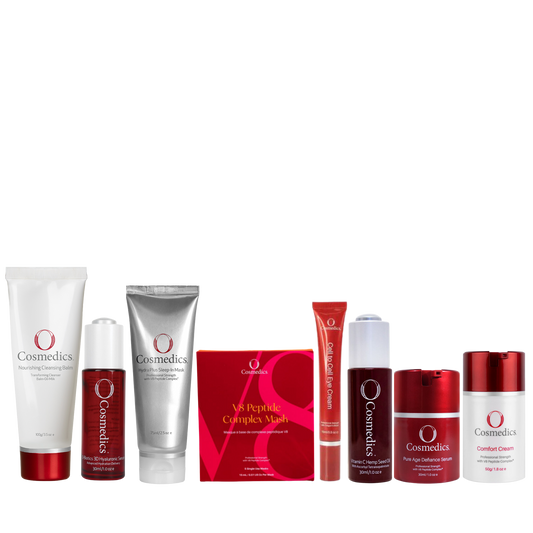 O Cosmedics Sale. O Cosmedics Ultimate Hydration Kit contains O Cosmedics Nourishing Cleansing Balm, O Cosmedics 3D Hyaluronic, O Cosmedics Hydra Plus Sleep In Mask, O Cosmedics V8 Peptide Sheet Mask,    O Cosmedics Cell To Cell Eye Cream, O Cosmedics Vitamin C Hemp Seed Oil, O Cosmedics Pure Age Defiance Serum, O Cosmedics Comfort Cream 