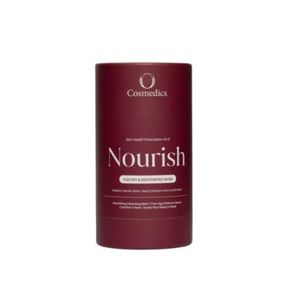 O Cosmedics Sale. O Cosmedics Nourish Prescription Kit Contains O Cosmedics Nourishing Cleansing Balm, O Cosmedics Pure Age Defiance Serum, O Cosmedics Comfort Cream & O Cosmedics Hydra Plus Sleep In Mask