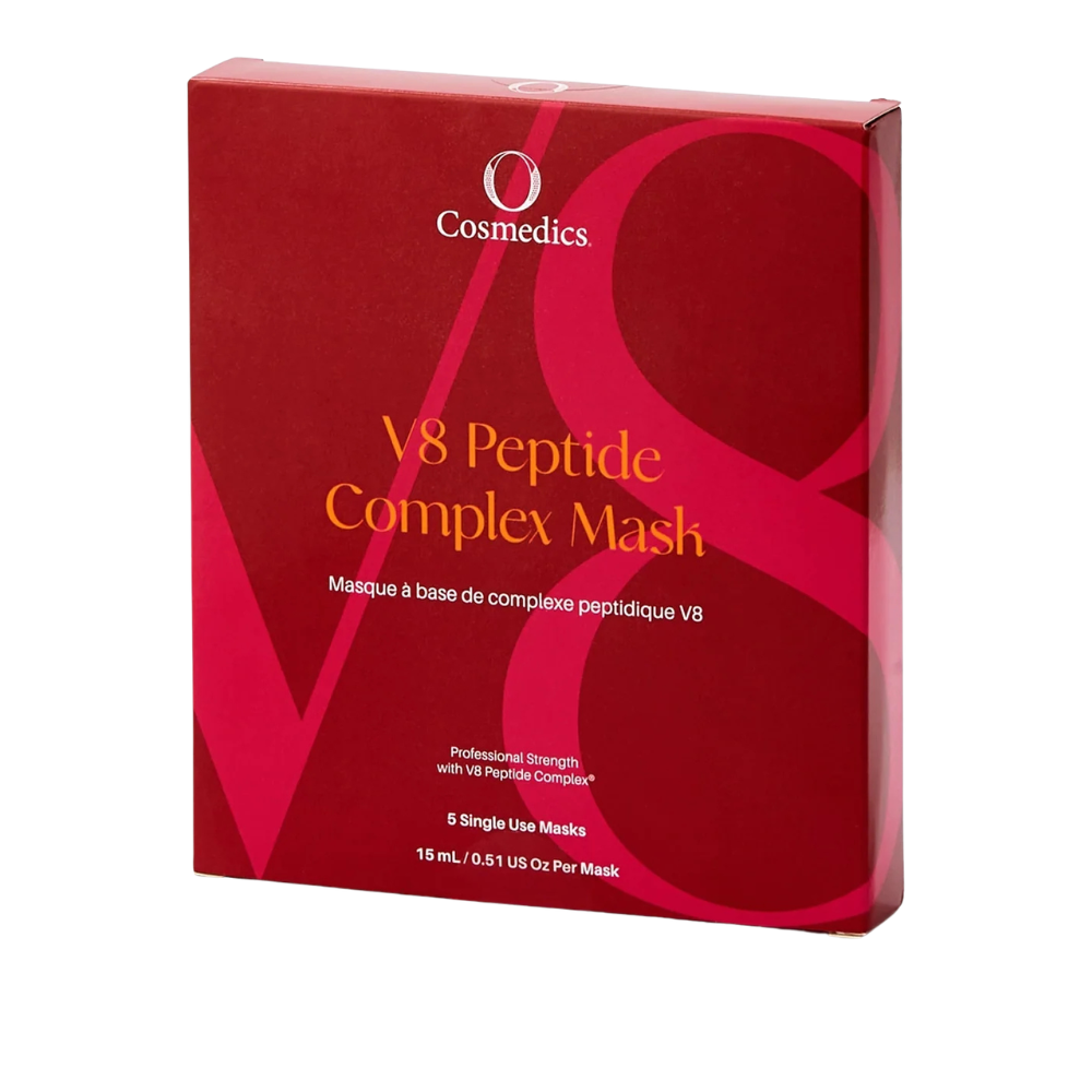 O Cosmedics V8 Peptide Sheet Mask (Single Mask) hydrating peptide face masks for dehydration, fine lines and dull skin.