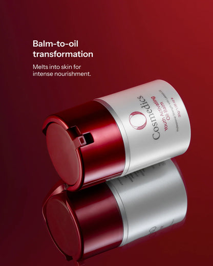 O Cosmedics Youth Activating Oil-Balm balm-to-oil formula for intensive nourishment of dry and lipid-depleted skin.