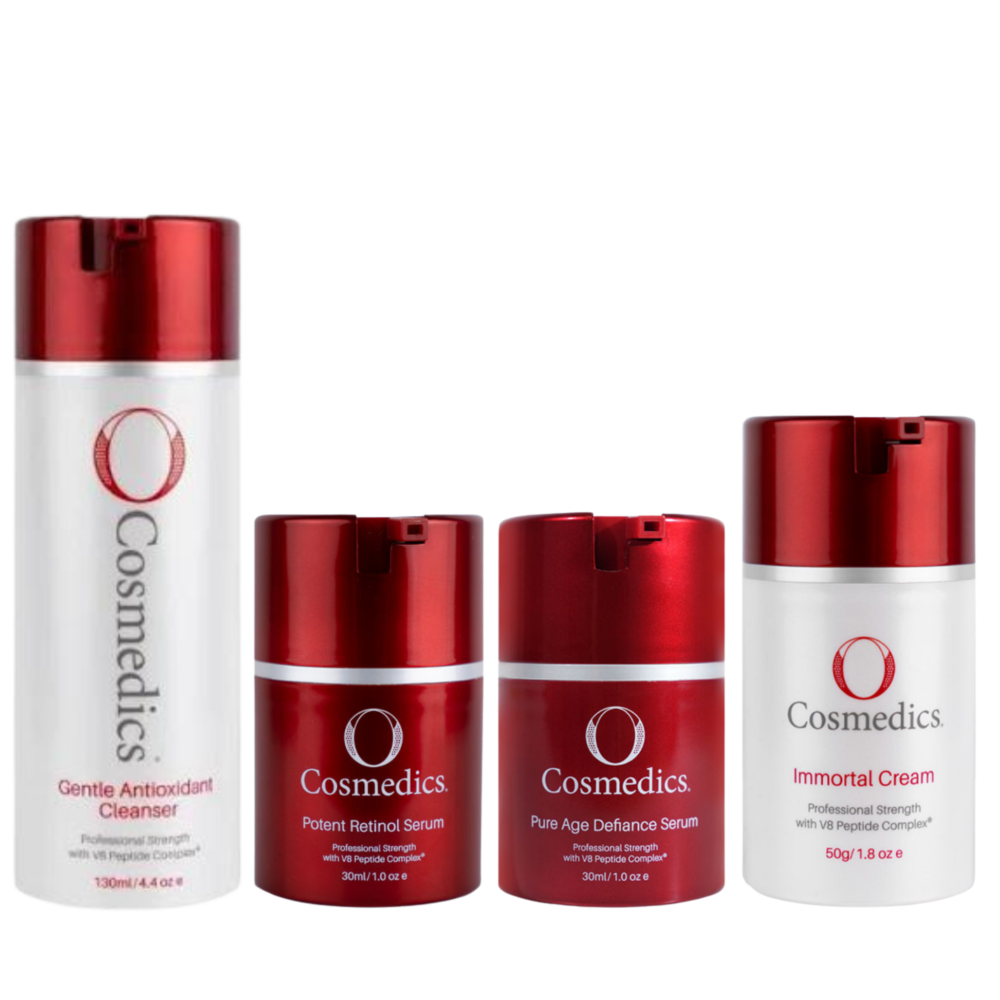 O Cosmedics Sale. O Cosmedics Anti Aging Starter Kit. O Cosmedics Gentle Antioxidant Cleanser, O Cosmedics Potent Retinol Serum, O Cosmedics Pure Age Defiance Serum, O Cosmedics Immortal Cream