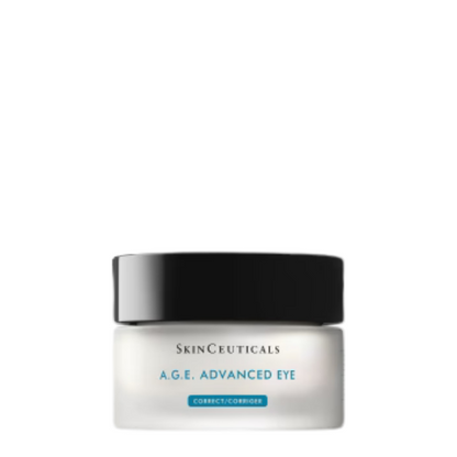 SkinCeuticals A.G.E. Advanced Eye Cream to reduce crow’s feet, puffiness and dark circles while restoring moisture and radiance around the eyes.