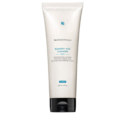SkinCeuticals Blemish and Age Cleanser is a targeted exfoliating gel cleanser featuring a conditioning surfactant and a 12% concentration combining lipo-hydroxy acid (LHA), glycolic acid , salicylic acid, glycerin, and sorbitol, to remove excess oils and makeup, while decongesting pores and brightening skin.

Formulated for ageing skin prone to breakouts, this deep cleansing gel gently refines the visible appearance of congested pores and helps reduce blemishes&nbsp;without drying the skin.
