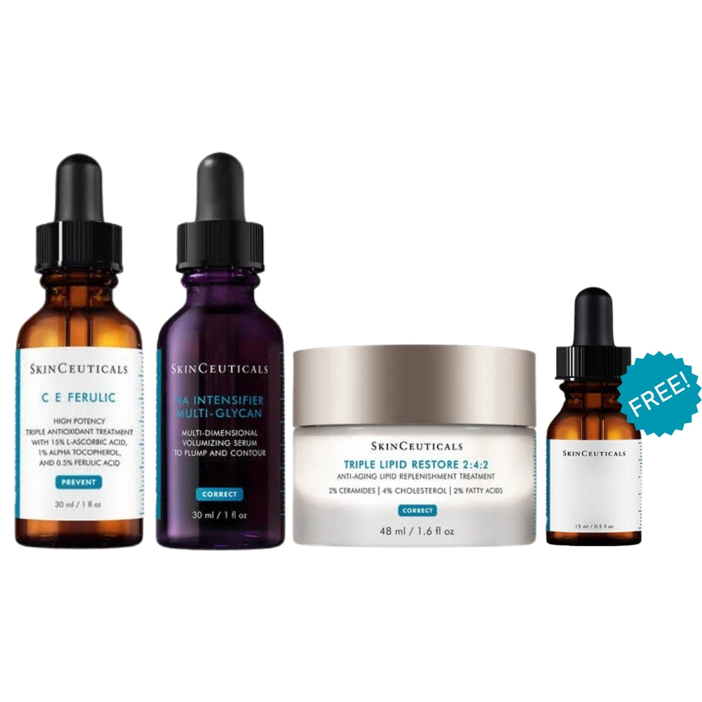 SkinCeuticals Discovery Set featuring C E Ferulic vitamin C serum, HA Intensifier Multi-Glycan and Triple Lipid Restore 2:4:2 moisturiser. Plus a free 15ml product valued at $151.