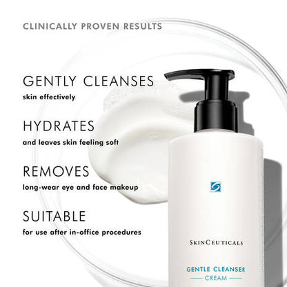 SkinCeuticals Gentle Cream Cleanser is a creamy, mild cleanser that is ideal for sensitive skin.
SkinCeuticals Gentle Cream Cleanser is also suitable for dry, normal and pre- or post-cosmetic procedure skin.