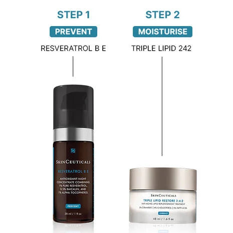 SkinCeuticals Overnight Barrier Repair Set is a two step overnight barrier repair system.