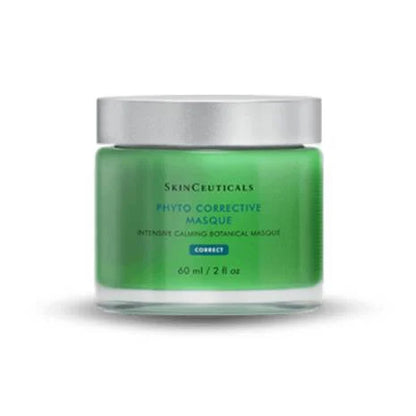 SkinCeuticals Phyto Corrective Hydrating Masque calming gel mask for sensitive skin to reduce visible redness and restore hydration and comfort.