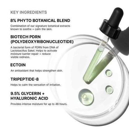 SkinCeuticals Phyto Corrective PDRN Serum with 8% Phyto Botanical Blend, Ectoin, Tripeptide-8 and Hyaluronic Acid for barrier recovery.