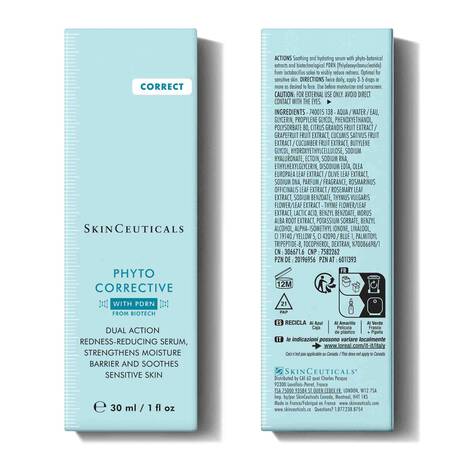 SkinCeuticals Phyto Corrective PDRN Serum 30ml with biotech PDRN and calming botanicals for redness-prone, dehydrated skin.