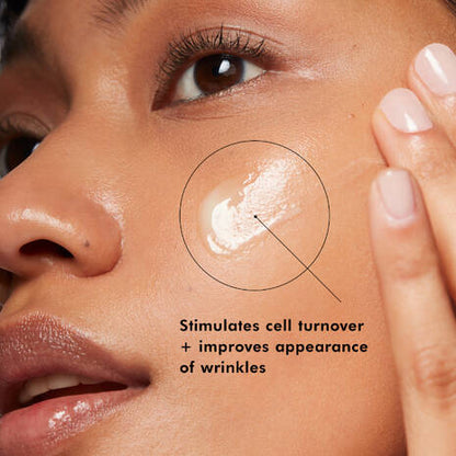SkinCeuticals Retinol 0.3 retinol night cream shown on skin to support cell turnover and improve the appearance of wrinkles.
