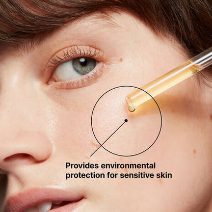 SkinCeuticals Serum 10 AOX shown on skin to provide environmental protection for sensitive skin and support a brighter-looking complexion.