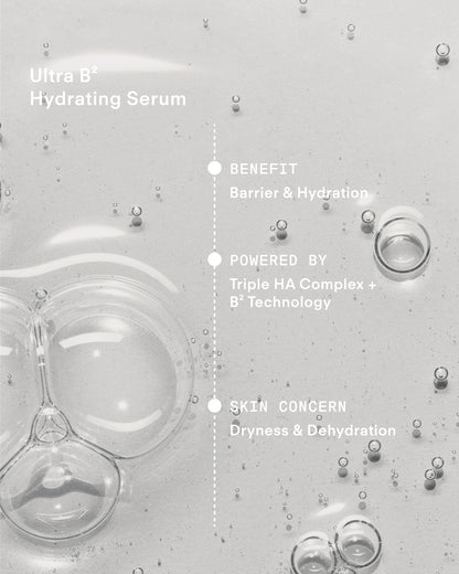Ultraceuticals HA 360 Facial Serum with triple hyaluronic acid and vitamin B technology for barrier support and lasting hydration.
