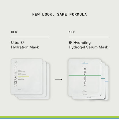 Ultraceuticals B2 Hydrating Hydrogel Serum Mask 3 Pack new packaging update formerly Ultra B2 Hydration Mask with the same formula.