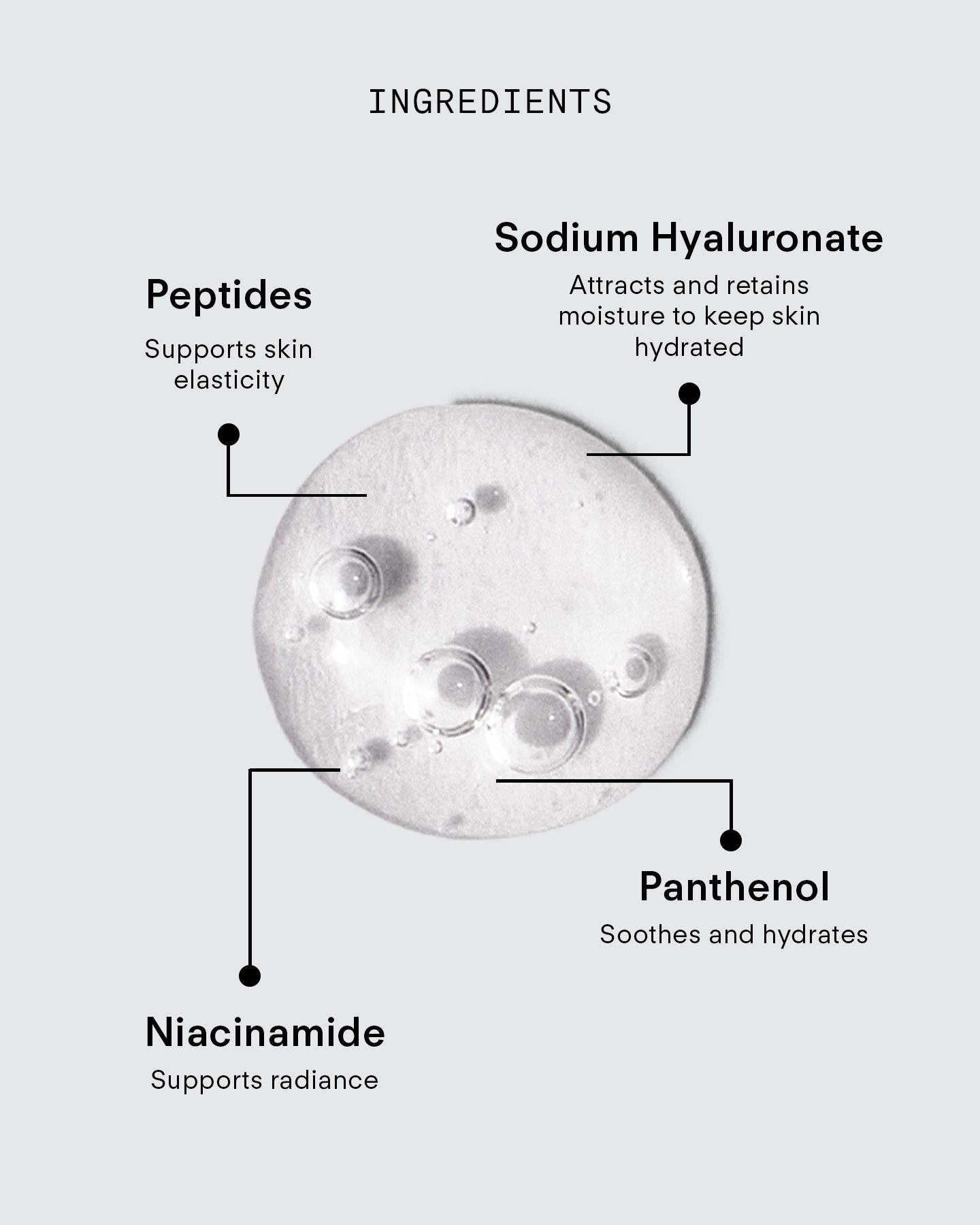 Ultraceuticals B² Hydrating Hydrogel Serum Mask (Single) features niacinamide, panthenol, peptides and sodium hyaluronate to support hydration, comfort, elasticity and skin radiance.