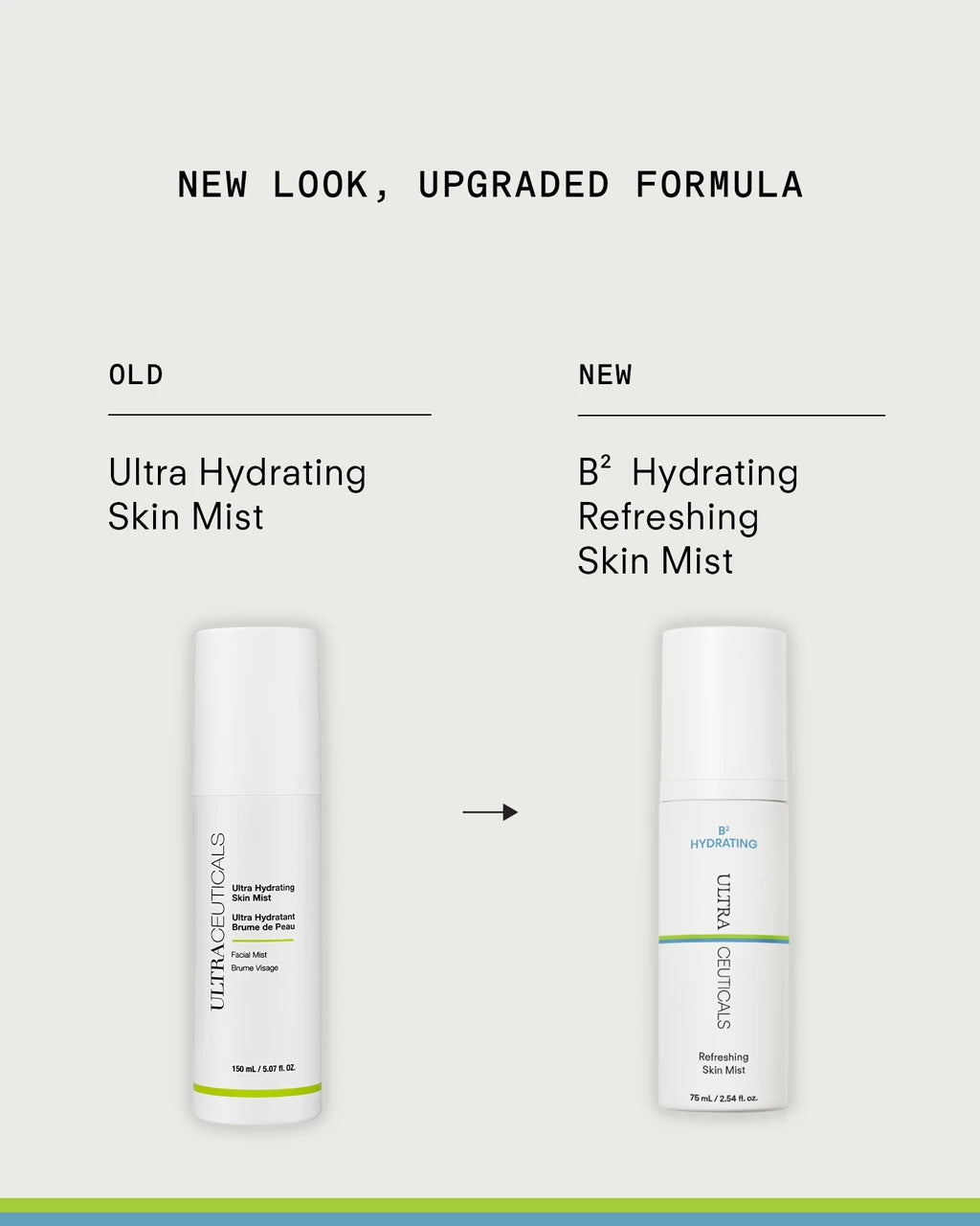 Ultraceuticals B² Hydrating Refreshing Skin Mist 75ml, formerly Ultra Hydrating Skin Mist 150ml, featuring updated packaging for this hydrating facial spray.