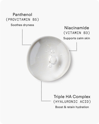 Ultraceuticals B² Hydrating HA 360 Facial Serum with panthenol, niacinamide and Triple HA Complex for dry, dehydrated skin.
