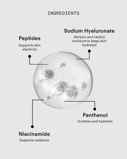 Ultraceuticals B² Hydrating Hydrogel Serum Mask (Single) features niacinamide, panthenol, peptides and sodium hyaluronate to support hydration, comfort, elasticity and skin radiance.