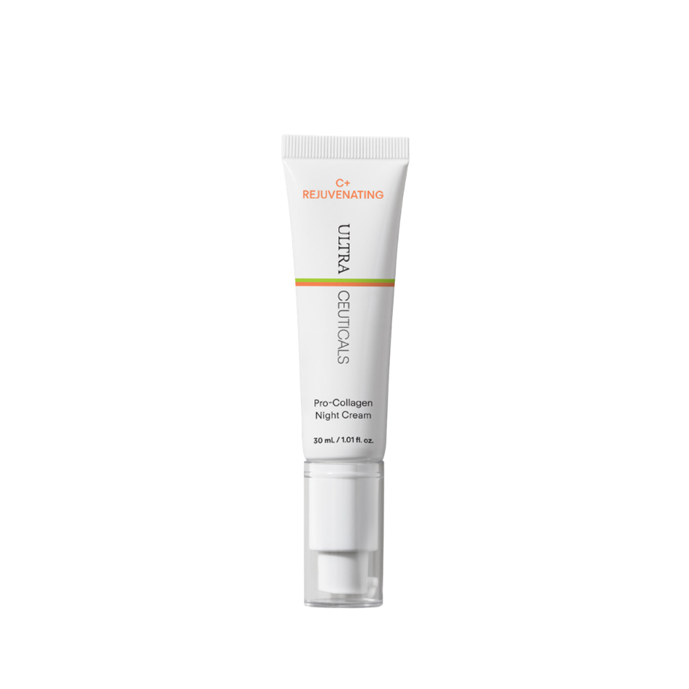 Ultraceuticals C+ Rejuvenating Pro-Collagen Night Cream with pure vitamin C and peptides for firmer, brighter and smoother-looking skin.