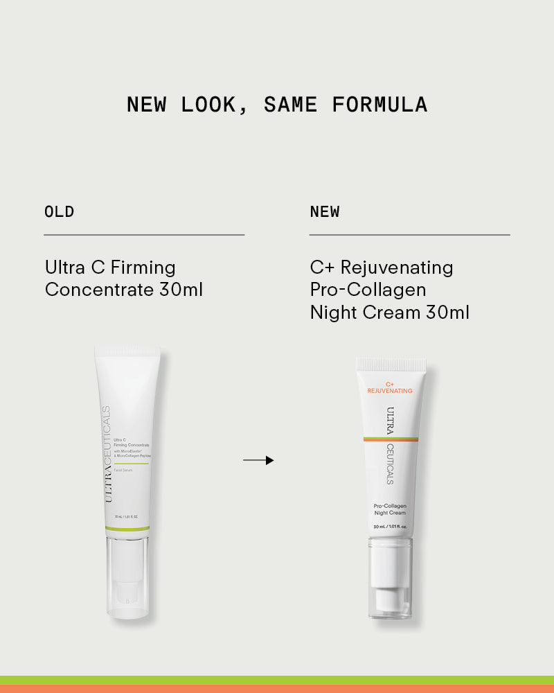 Ultraceuticals C+ Rejuvenating Pro-Collagen Night Cream, upgraded vitamin C treatment formerly known as Ultra C Firming Concentrate.