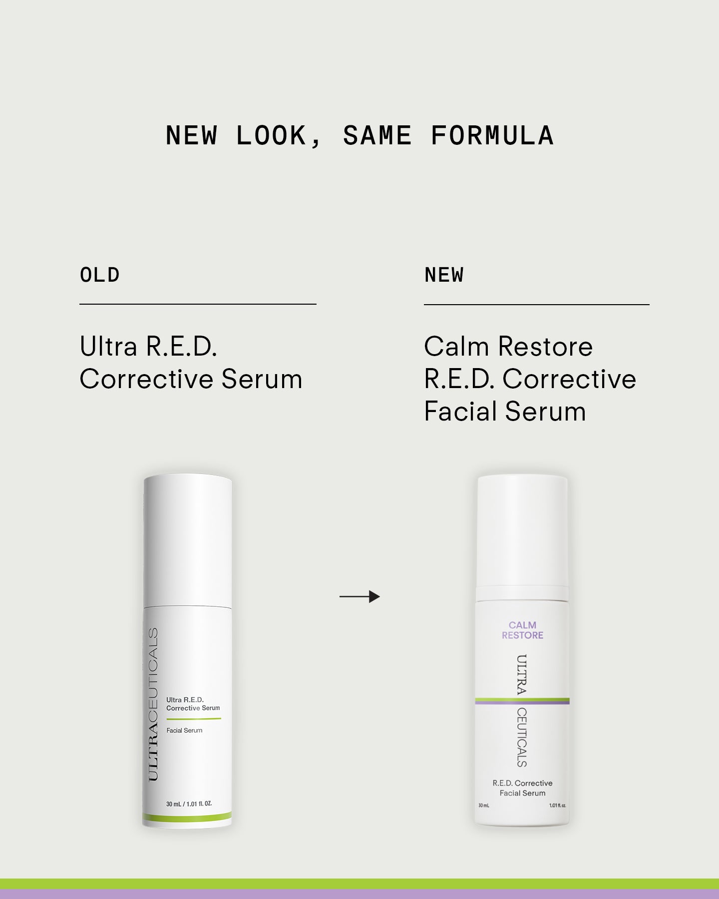 Ultraceuticals Calm Restore R.E.D Corrective Facial Serum new packaging update, formerly Ultra R.E.D Corrective Serum.