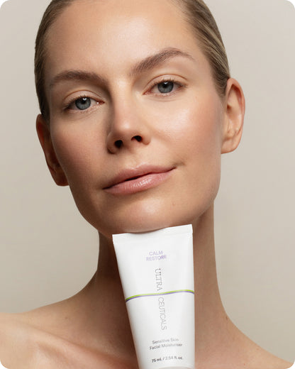 Ultraceuticals Calm Restore Sensitive Skin Facial Moisturiser for dry sensitive skin, barrier support and lasting comfort.